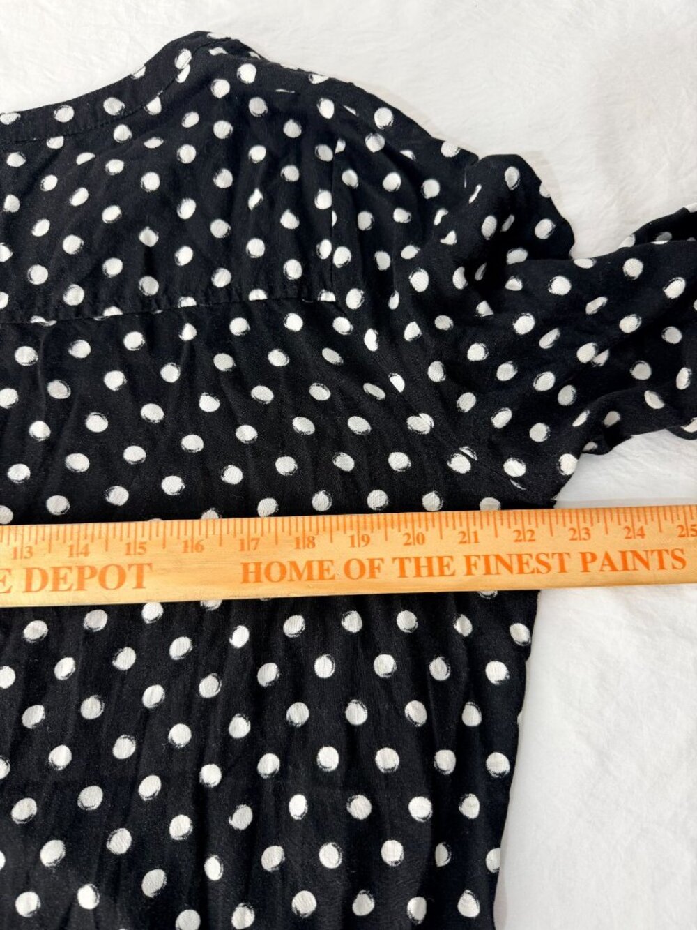Croft & Barrow Womens XL Polka Dot Blouse Black White Peplum Tunic Top - Picture 9 of 14